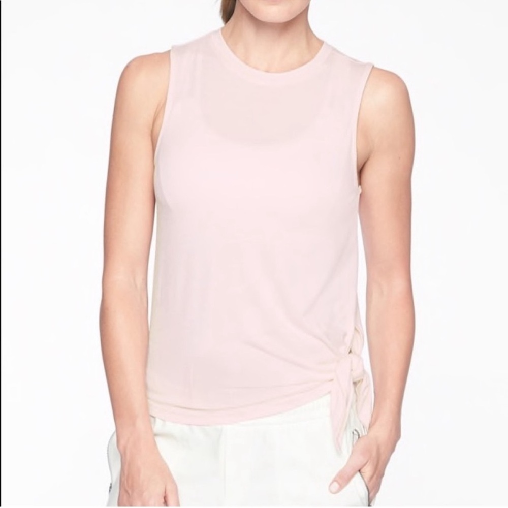 Athleta Cloudlight Asym Side Tie Tank Top Pink XL